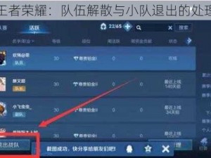 关于王者荣耀：队伍解散与小队退出的处理策略