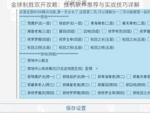 金球制胜双开攻略：挂机软件推荐与实战技巧详解