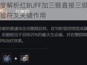 深度解析红BUFF加三狼直接三级之经验符文关键作用