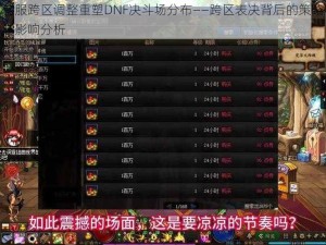 老服跨区调整重塑DNF决斗场分布——跨区表决背后的策略与影响分析