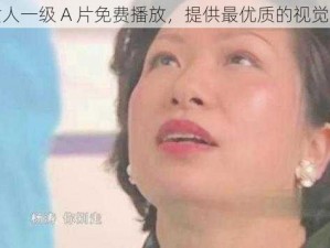 老女人一级 A 片免费播放，提供最优质的视觉享受