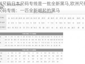 欧洲尺码日本尺码专线是一批全新黑马,欧洲尺码日本尺码专线：一匹全新崛起的黑马