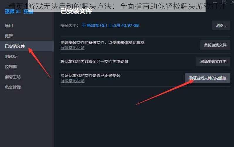 精英4游戏无法启动的解决方法：全面指南助你轻松解决游戏打开