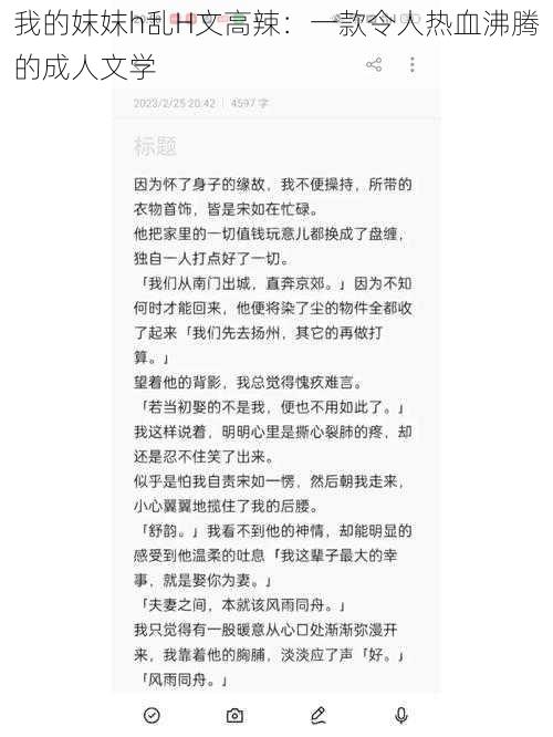 我的妺妺h乱H文高辣：一款令人热血沸腾的成人文学