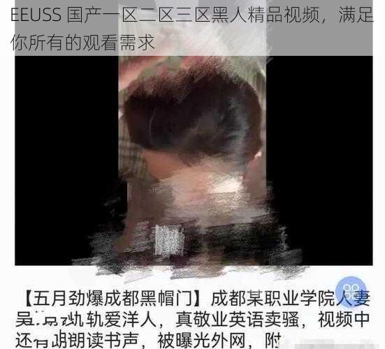 EEUSS 国产一区二区三区黑人精品视频，满足你所有的观看需求