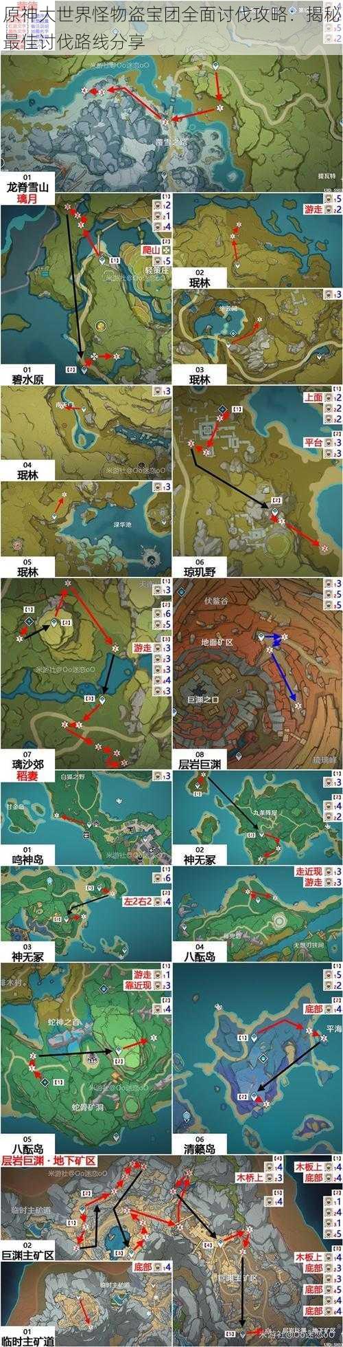 原神大世界怪物盗宝团全面讨伐攻略：揭秘最佳讨伐路线分享