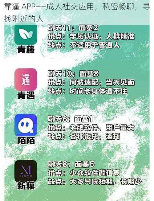 靠逼 APP——成人社交应用，私密畅聊，寻找附近的人