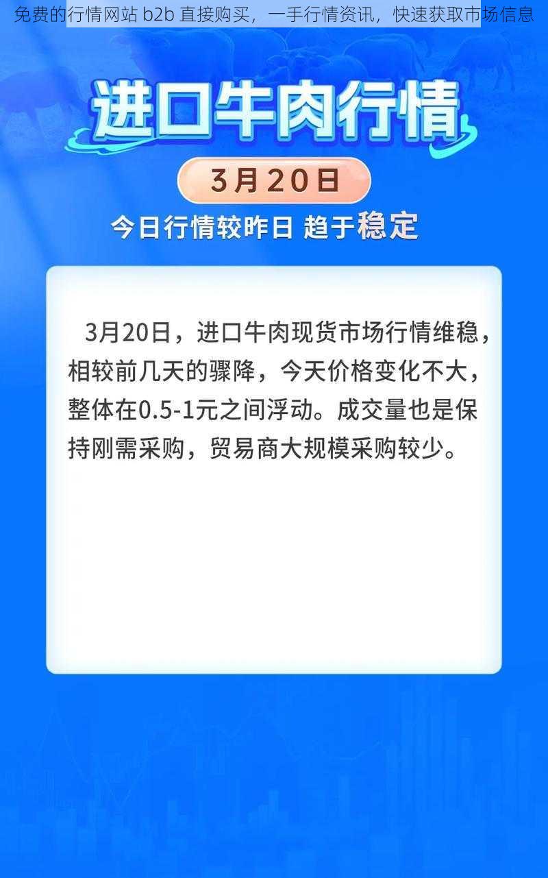 免费的行情网站 b2b 直接购买，一手行情资讯，快速获取市场信息