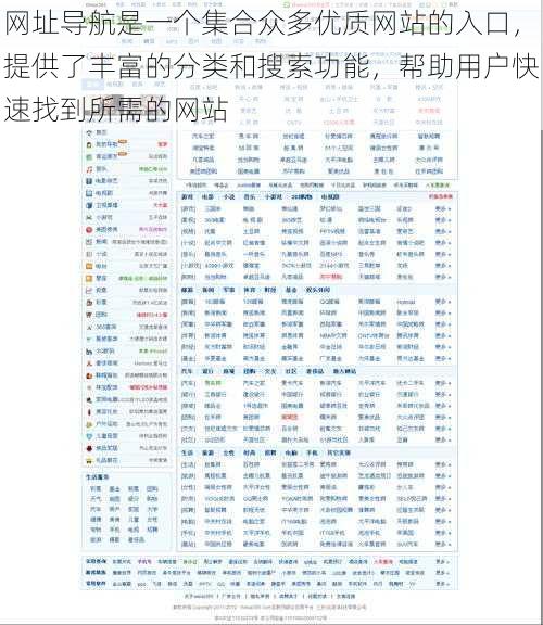 网址导航是一个集合众多优质网站的入口，提供了丰富的分类和搜索功能，帮助用户快速找到所需的网站