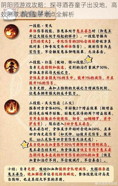 阴阳师游戏攻略：探寻酒吞童子出没地，高效刷取酒吞童子地点全解析