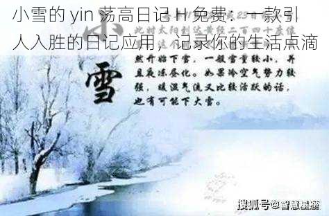 小雪的 yin 荡高日记 H 免费：一款引人入胜的日记应用，记录你的生活点滴