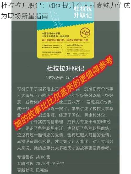 杜拉拉升职记：如何提升个人时尚魅力值成为职场新星指南