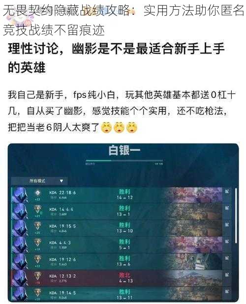 无畏契约隐藏战绩攻略：实用方法助你匿名竞技战绩不留痕迹