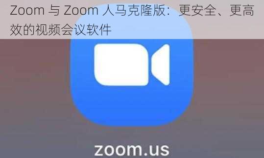 Zoom 与 Zoom 人马克隆版：更安全、更高效的视频会议软件