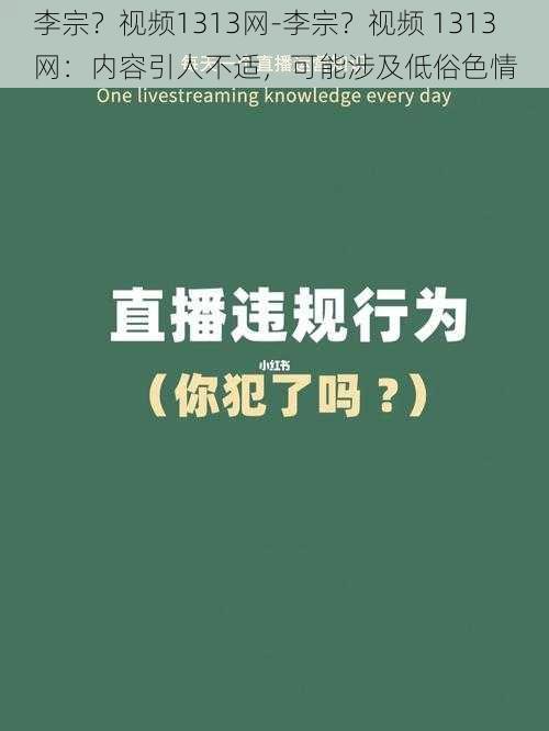 李宗？视频1313网-李宗？视频 1313 网：内容引人不适，可能涉及低俗色情