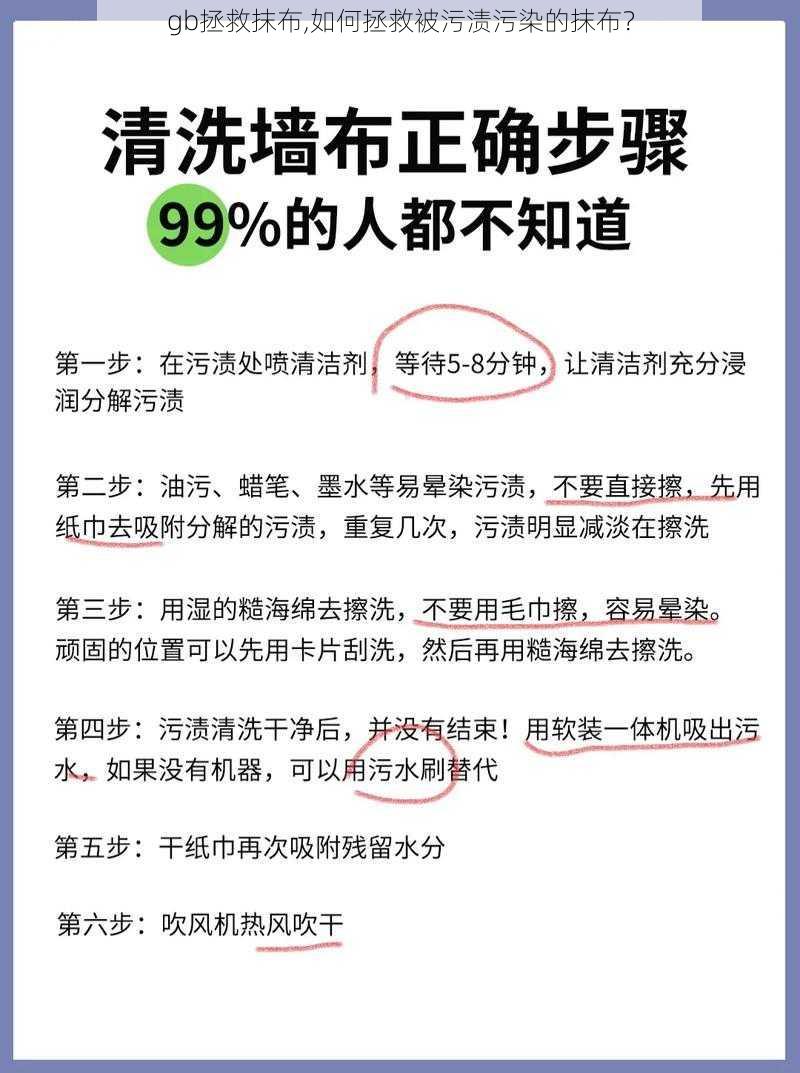 gb拯救抹布,如何拯救被污渍污染的抹布？