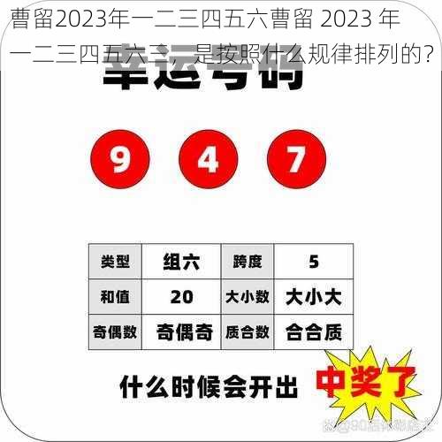 曹留2023年一二三四五六曹留 2023 年一二三四五六三，是按照什么规律排列的？