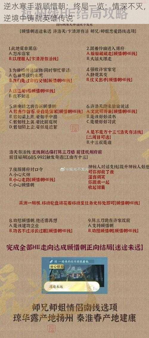 逆水寒手游顾惜朝：终局一览：情深不灭，逆境中铸就英雄传说