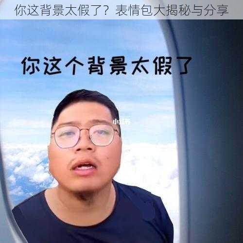 你这背景太假了？表情包大揭秘与分享