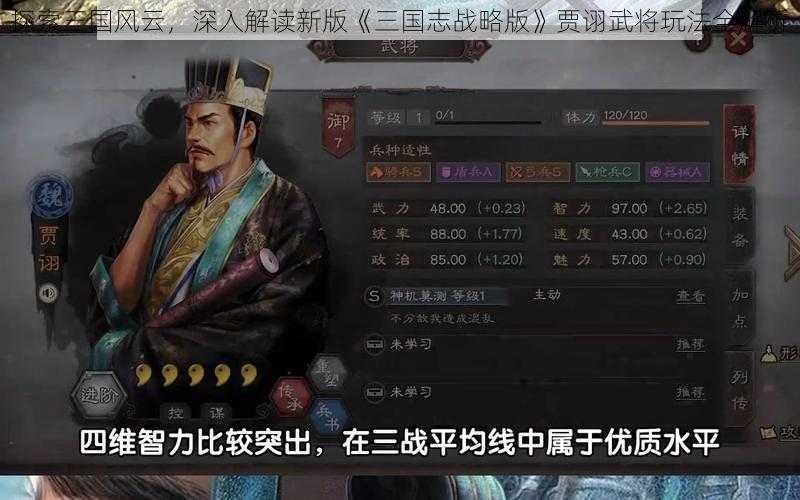 探索三国风云，深入解读新版《三国志战略版》贾诩武将玩法全解析