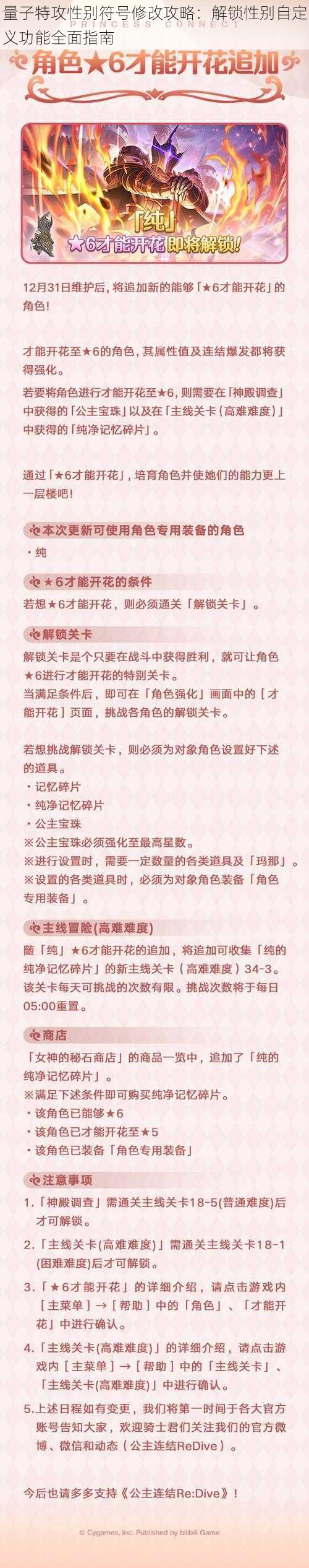 量子特攻性别符号修改攻略：解锁性别自定义功能全面指南