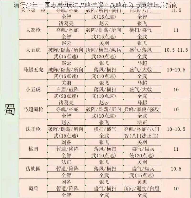 潜行少年三国志高v玩法攻略详解：战略布阵与英雄培养指南