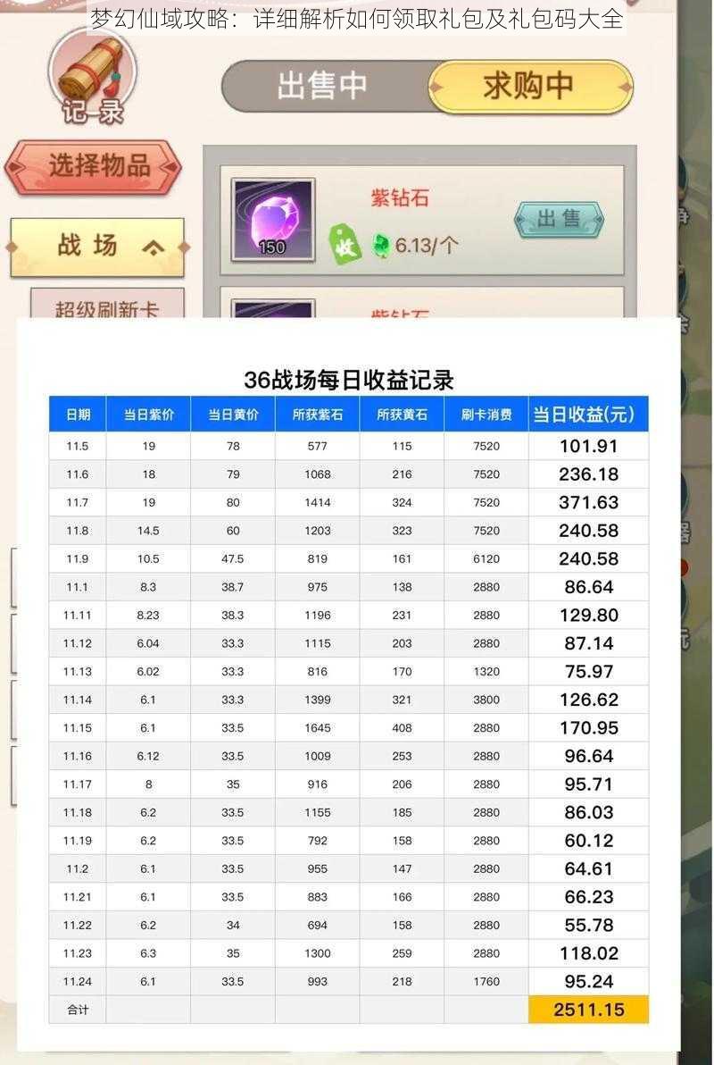 梦幻仙域攻略：详细解析如何领取礼包及礼包码大全