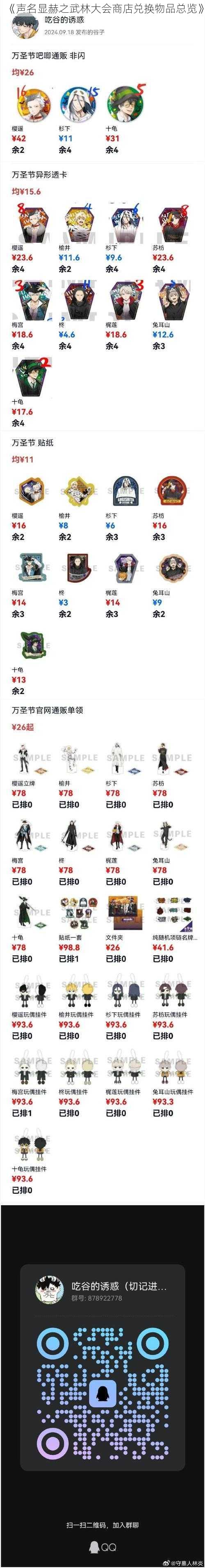 《声名显赫之武林大会商店兑换物品总览》