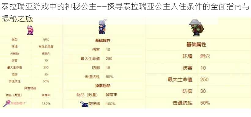 泰拉瑞亚游戏中的神秘公主——探寻泰拉瑞亚公主入住条件的全面指南与揭秘之旅