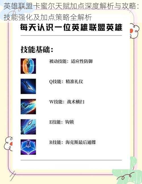 英雄联盟卡蜜尔天赋加点深度解析与攻略：技能强化及加点策略全解析