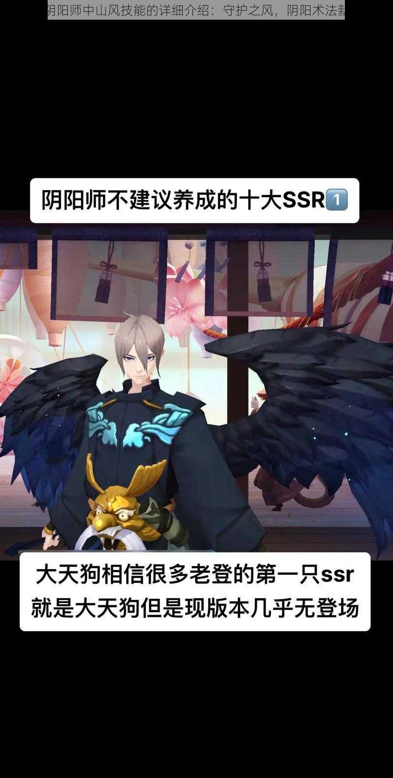 关于阴阳师中山风技能的详细介绍：守护之风，阴阳术法新篇章